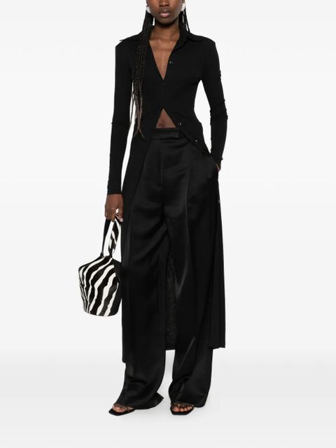 Nanushka shoulder pads maxi shirt dress - Black - zdjęcie produktu nr 2