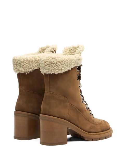Casadei lace-up shearling boots - Brown