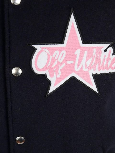 Off-White embroidered bomber jacket - Blue