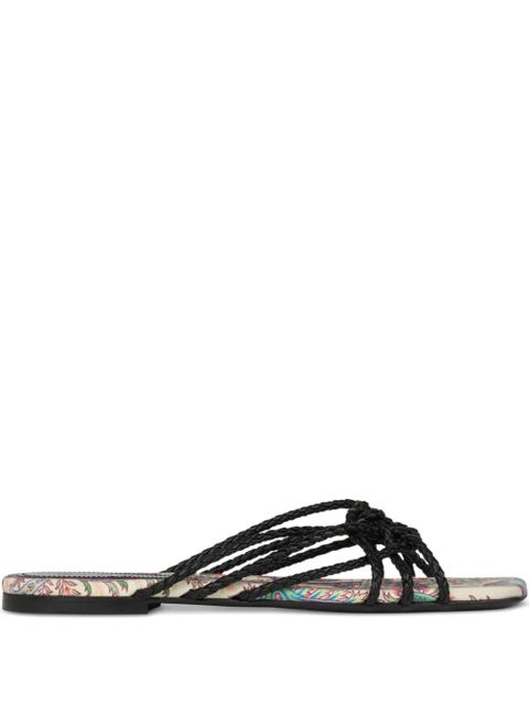 ETRO woven leather paisley flat sandals - Black - zdjęcie produktu nr 1