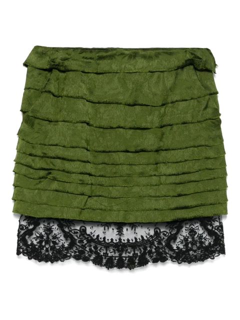 Saint Laurent ruffled mini skirt - Green - zdjęcie produktu nr 1