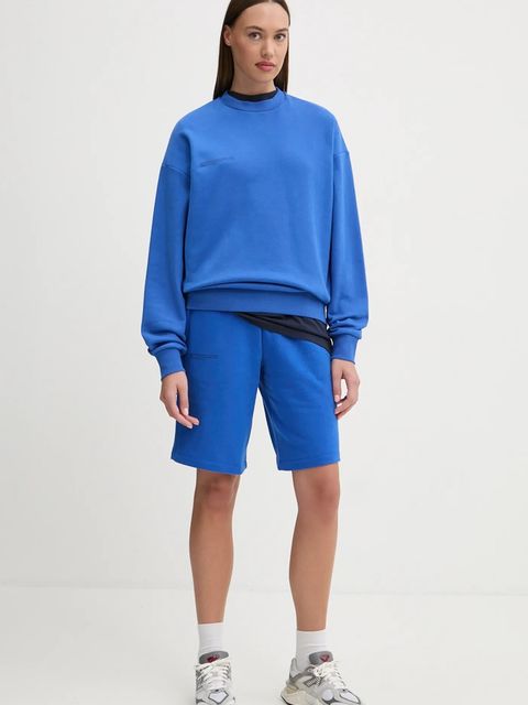 Pangaia bluza bawełniana kolor niebieski z nadrukiem - zdjęcie produktu nr 2