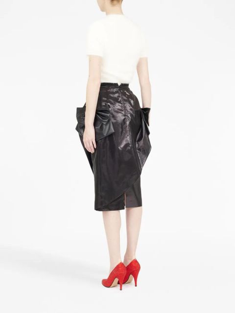 Maison Margiela bow-detail asymmetric midi skirt - Black