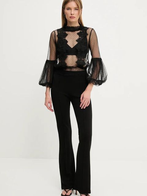 Answear.LAB bluzka damska kolor czarny z aplikacją