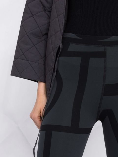 TOTEME Monogram two-tone leggings - Black