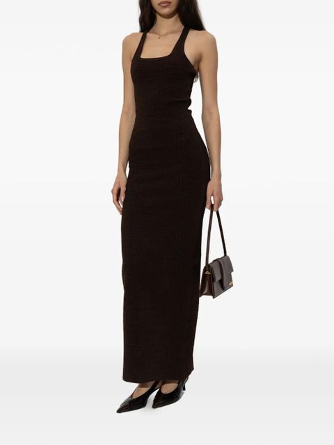 Jacquemus Scala square-neck split dress - Brown