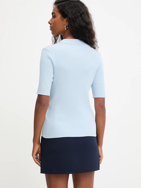 Answear.LAB bluzka damska kolor niebieski gładka