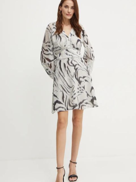 Guess sukienka YVETTE kolor beżowy mini rozkloszowana W4BK29 WDW82