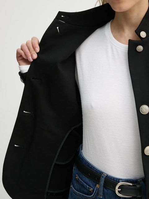 Rag & Bone marynarka kolor czarny jednorzędowa gładka WAW23S4026A926