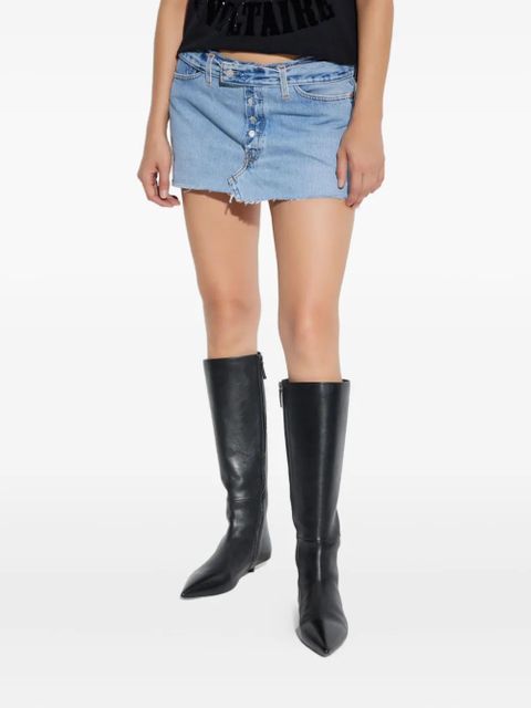 RE/DONE button-fastening frayed denim skirt - Blue - zdjęcie produktu nr 2