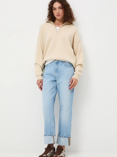 Medicine jeansy bawełniane damskie kolor niebieski - zdjęcie produktu nr 1