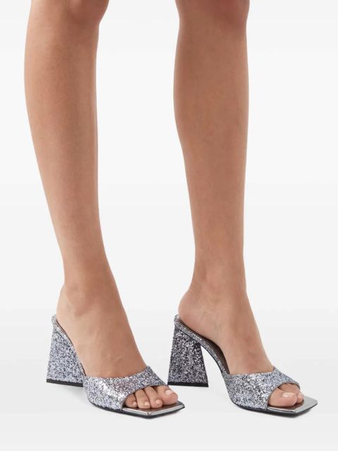 The Attico 85mm Mini Devon sandals - Silver