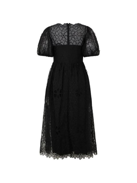 Valentino Garavani puff-sleeve floral dress - Black - zdjęcie produktu nr 2
