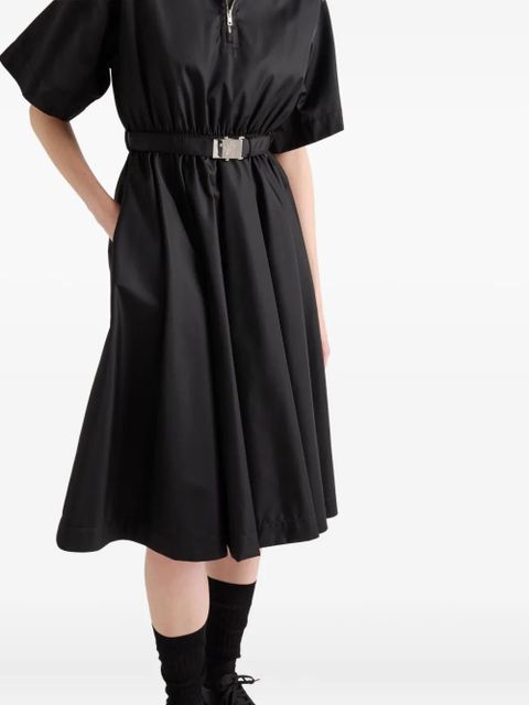 Prada Re-Nylon belted midi dress - Black