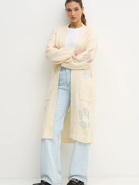 United Colors of Benetton sweter z dodatkiem wełny damski kolor beżowy 18L4EN00J