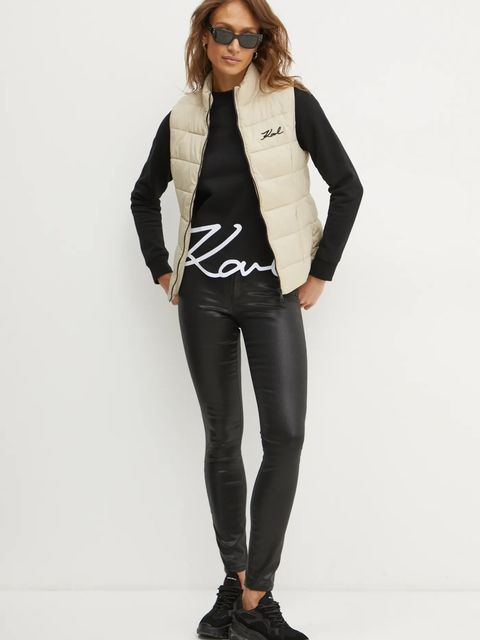 Karl Lagerfeld bluza damska kolor czarny z aplikacją A1W20010