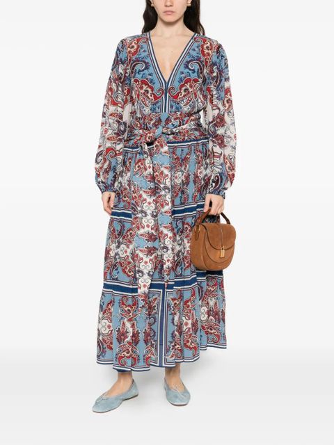 FARM Rio Paisley Scarf tie-waist maxi dress - Blue - zdjęcie produktu nr 2