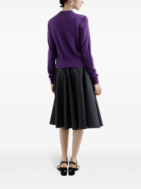 Dolce & Gabbana floral appliqué cardigan - Purple