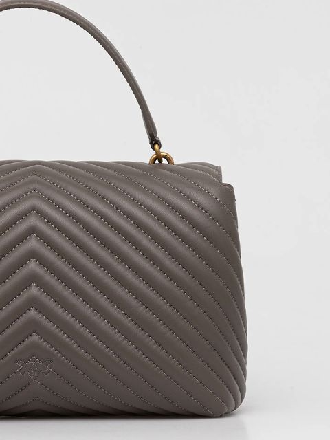 Pinko torebka skórzana kolor szary 100042 A0GK - zdjęcie produktu nr 2