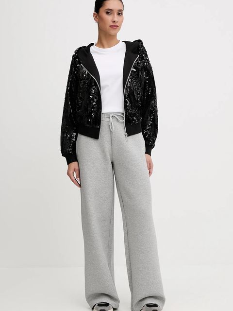 Guess bluza damska kolor czarny z kapturem z aplikacją V5BQ02 K1922 - zdjęcie produktu nr 2