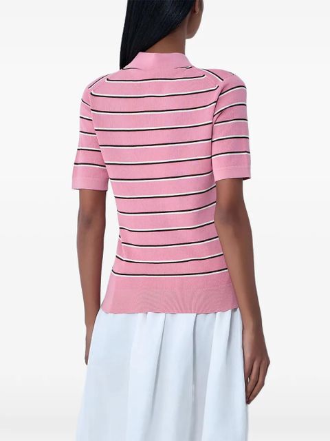 Miu Miu striped logo polo shirt - Pink