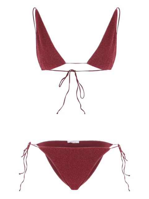 Oséree lurex triangle bikini - Red - zdjęcie produktu nr 2