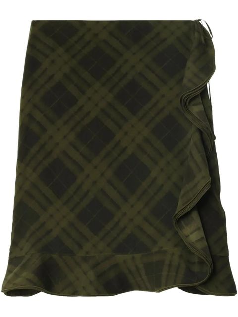 Burberry Check Silk Wrap skirt - Green - zdjęcie produktu nr 1