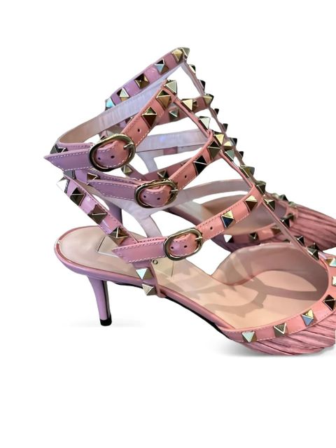 Valentino Garavani 25.5mm Rockstud pleated pumps - Pink