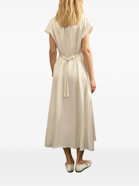 Sleeper Genus Rosa lace-trim satin midi dress - Neutrals