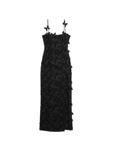 Blumarine butterfly-appliqué maxi dress - Black - zdjęcie produktu nr 1