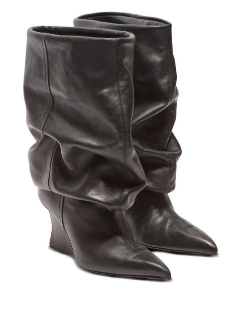 Balmain 75mm slouchy wedge ankle boots - Black - zdjęcie produktu nr 2