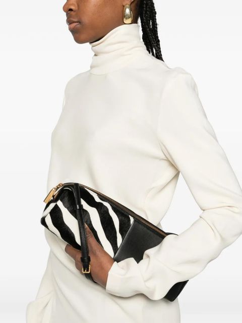 KHAITE Kye zebra-pattern panelled shoulder bag - Black - zdjęcie produktu nr 2