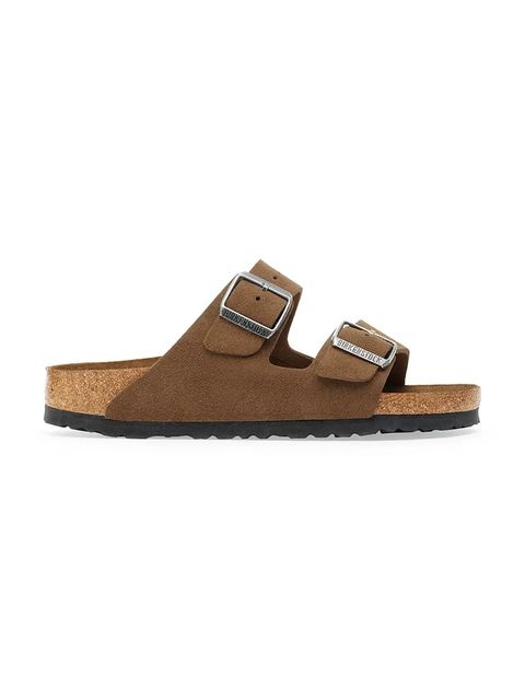 Birkenstock klapki zamszowe Arizona damskie kolor brązowy 1030865 - zdjęcie produktu nr 1