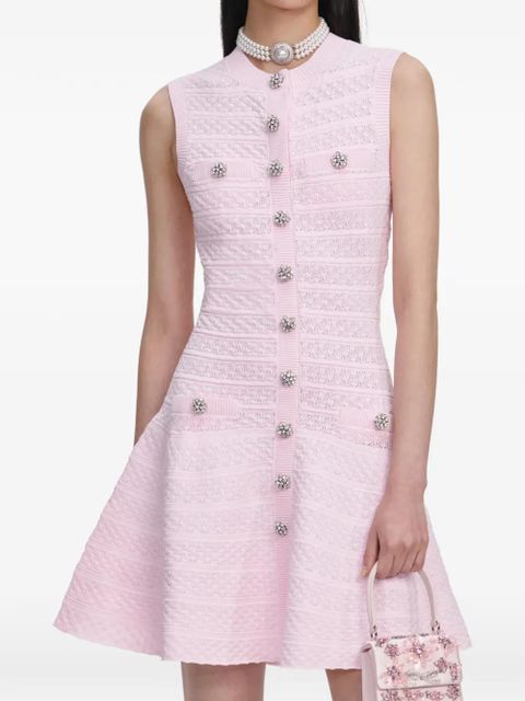 Self-Portrait buttoned A-line mini dress - Pink - zdjęcie produktu nr 1