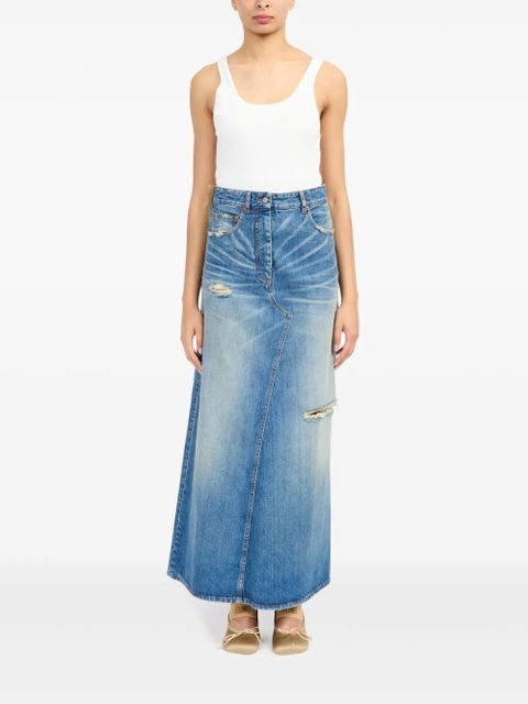 MM6 Maison Margiela logo-patch midi skirt - Blue - zdjęcie produktu nr 2