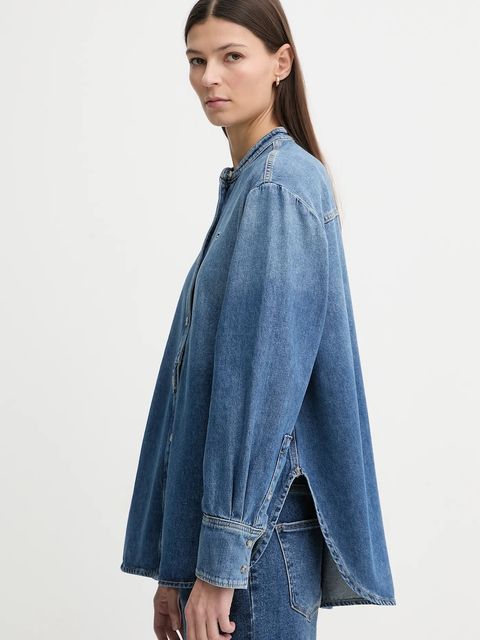 Tommy Hilfiger koszula jeansowa damska kolor niebieski regular WW0WW47732