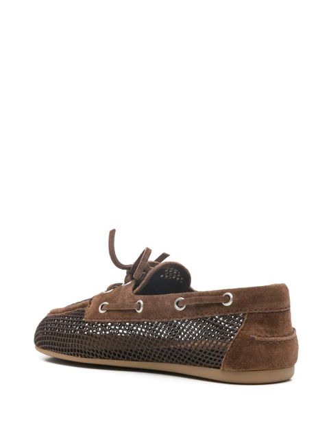 Miu Miu eyelet tie loafers - Brown