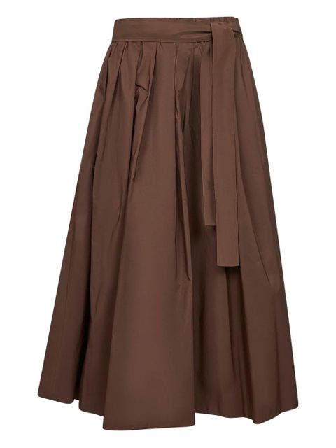 Weekend Max Mara pleated tie-waist mid skirt - Brown