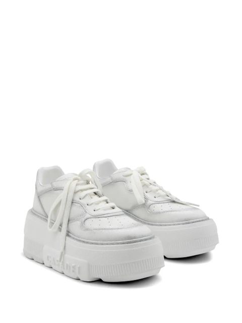 Casadei glitter-effect leather sneakers - White - zdjęcie produktu nr 2