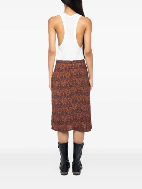Zadig&Voltaire paisley-print straight skirt - Brown