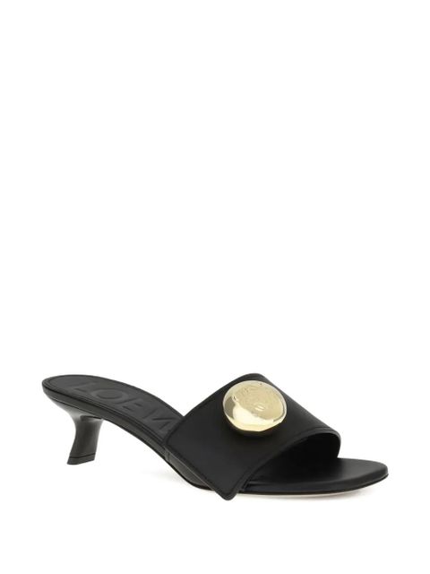 LOEWE 450mm pebble-embellished leather sandals - Black - zdjęcie produktu nr 1