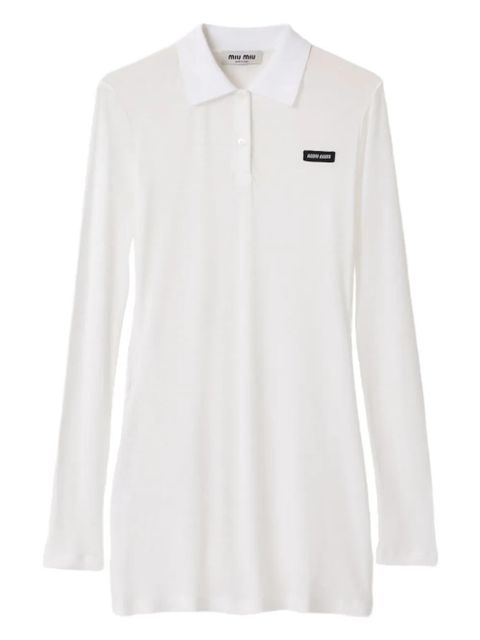 Miu Miu ribbed-jersey mini dress - White - zdjęcie produktu nr 1