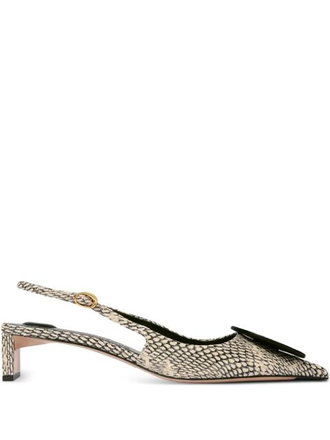 Jacquemus snakeskin-print slingback pumps - Neutrals - zdjęcie produktu nr 1