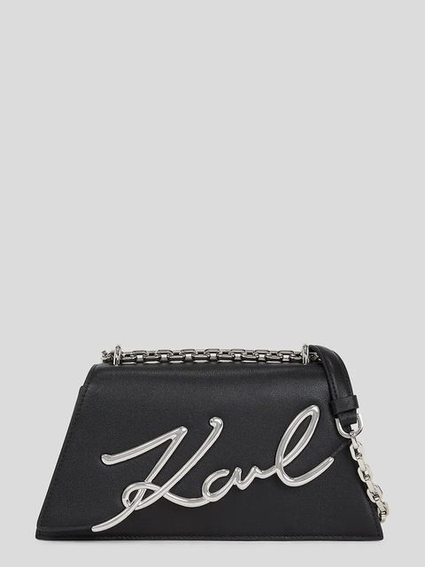 Karl Lagerfeld torebka skórzana K/SIGNATURE kolor czarny A3W30138 - zdjęcie produktu nr 1