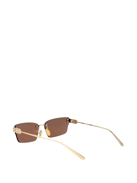 Balenciaga Eyewear rimless rectangle-frame sunglasses - Gold