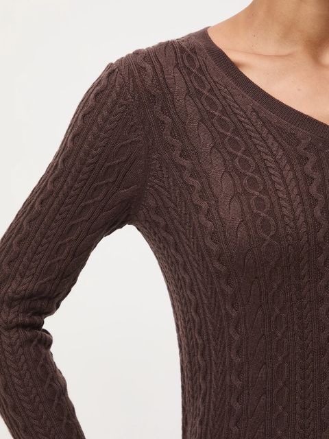 Medicine sweter z wełny merino kolor brązowy