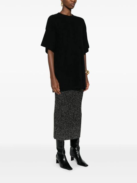 Nanushka short-sleeve cashmere knitted T-shirt - Black