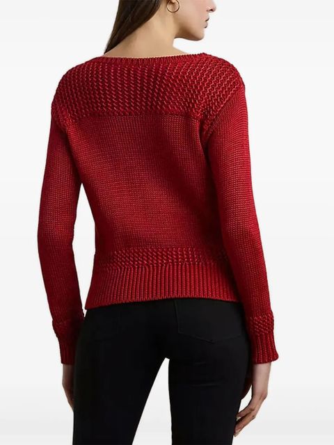 Lauren Ralph Lauren boat-neck sweater - Red - zdjęcie produktu nr 2