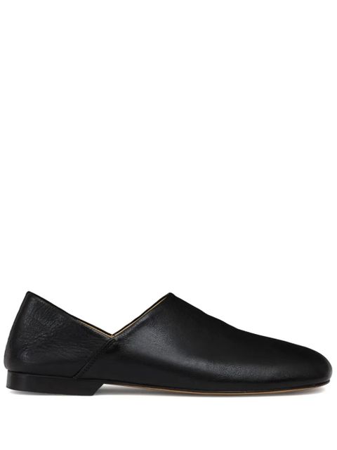 LEMAIRE folding-heel leather slippers - Black - zdjęcie produktu nr 1