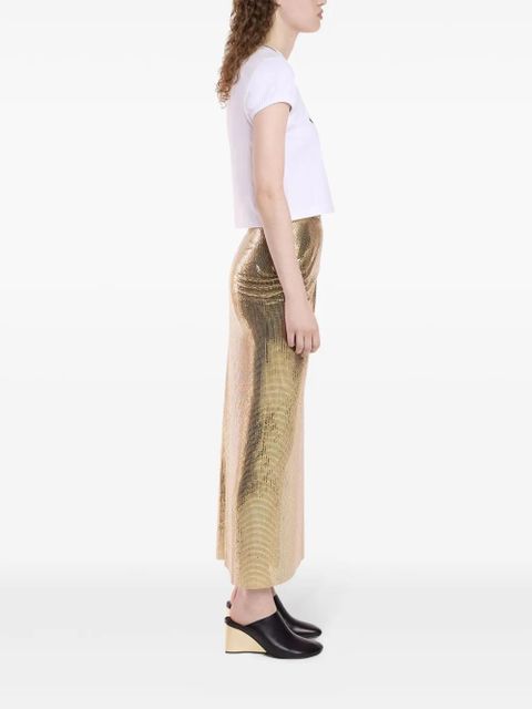Rabanne gathered-detail mesh skirt - Gold